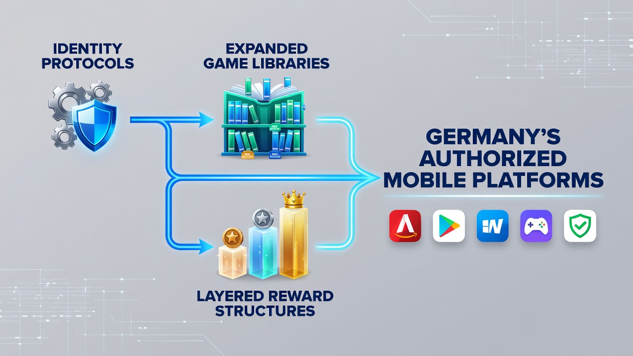 Visualisierung der Verbindung zwischen Identitätsprotokollen und erweiterten Spielbibliotheken auf deutschen Mobilplattformen