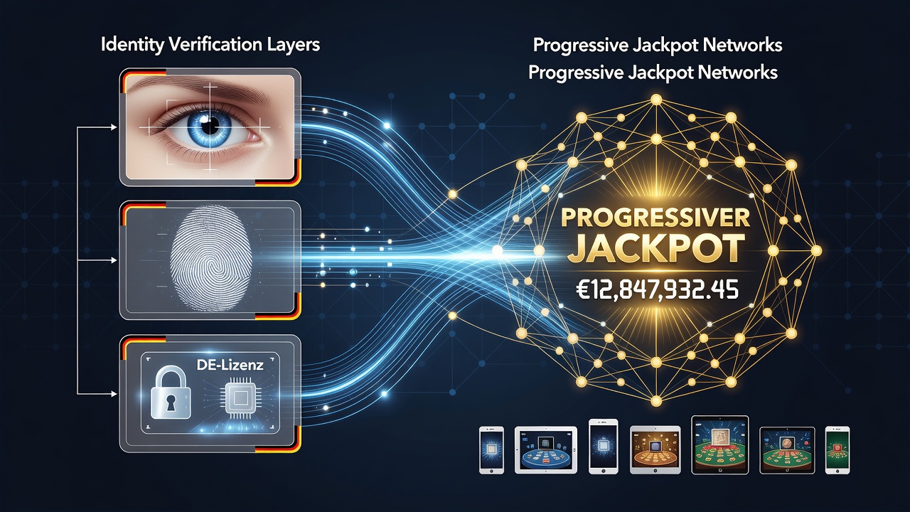 Illustration der Verbindungen zwischen Identitätsverifizierung und progressiven Jackpot-Systemen in deutschen mobilen Casinos