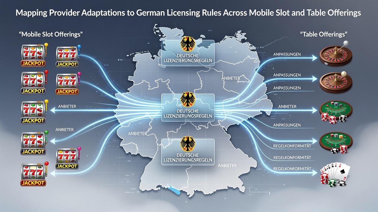 Übersicht über Anpassungen von Spieleanbietern an deutsche Lizenzregeln für mobile Casino-Spiele