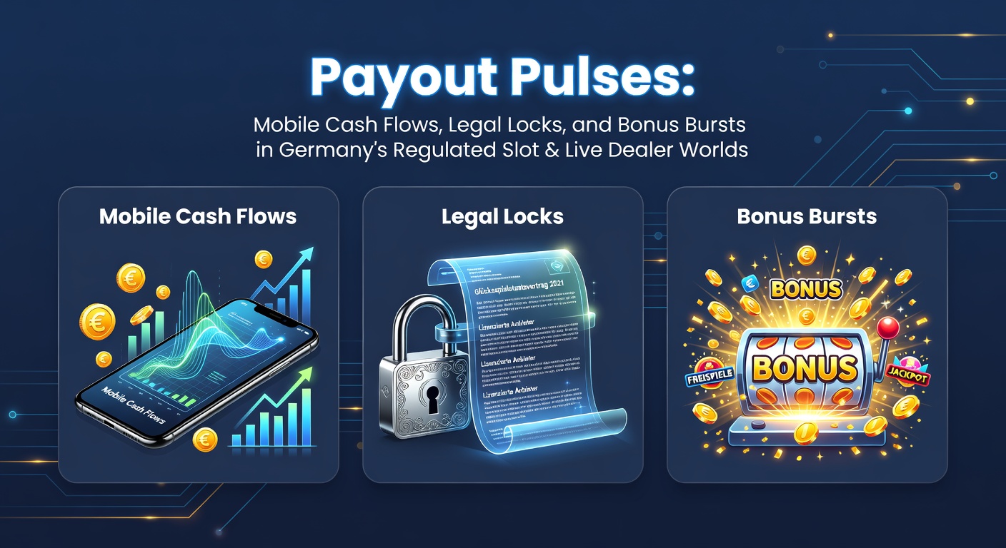 Smartphone mit Slot-Machine-Symbolen und Auszahlungs-Icons auf einem deutschen Flaggenhintergrund, das mobile Cash-Flows in regulierten Casinos symbolisiert