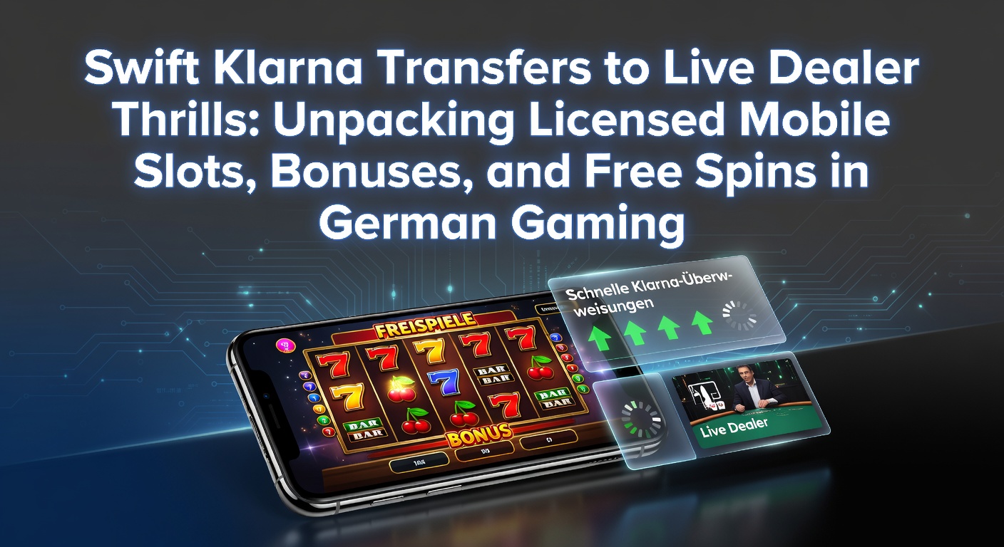 Smartphone mit Klarna-App und Casino-Slot-Symbolen auf hellem Hintergrund, das schnelle Zahlungen und mobiles Gaming symbolisiert